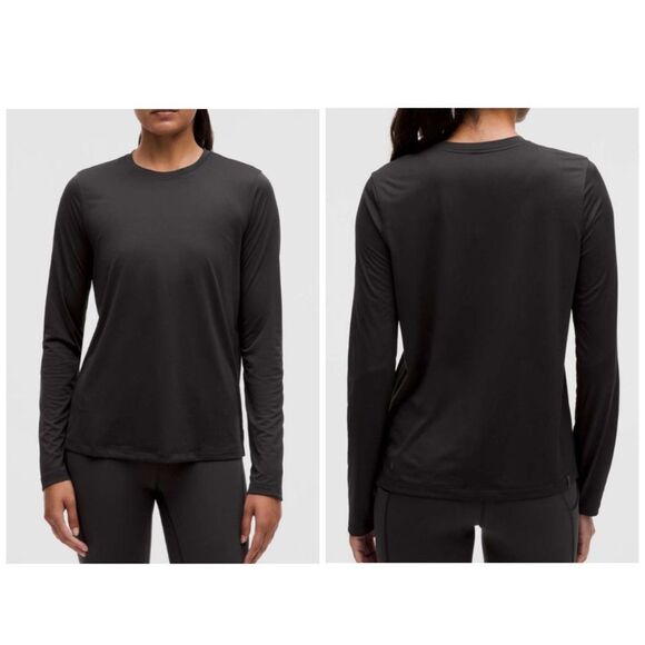Lululemon Ultralight Hip-Length Long-Sleeve Shirt Black size 8 medium NWT - Picture 2 of 9